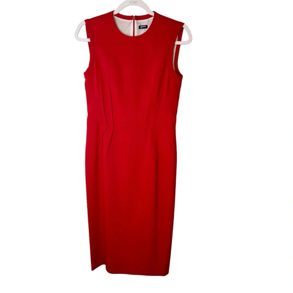 Jill Sander Red Sheath Dress Size Euro 36/US Size 2 - Picture 2 of 9